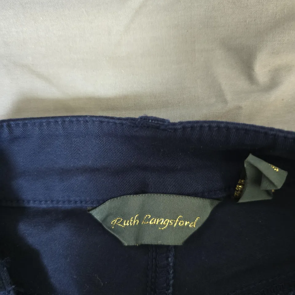 RUTH LANGFORD NAVY WIDE-LEG TROUSERS – UK 10 