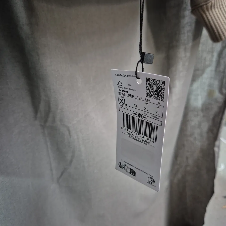 MANGO SUEDE-LOOK BOMBER JACKET – TAUPE, UK XL