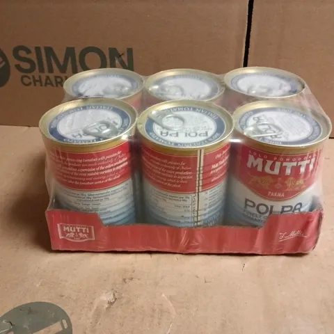 6 PACK OF MUTTI FINELY SHOPPED TOMATOES (6X400G)