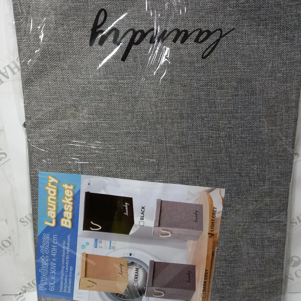 LAUNDRY BASKET IN GREY 60L 30W X 40H CM