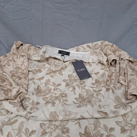 IZABEL LONDON FLORAL PRINT WOMEN'S TOP – BEIGE - 24
