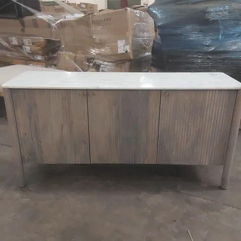 NASYAH SOLID WOOD AND MARBLE TOP SIDEBOARD 152 CM