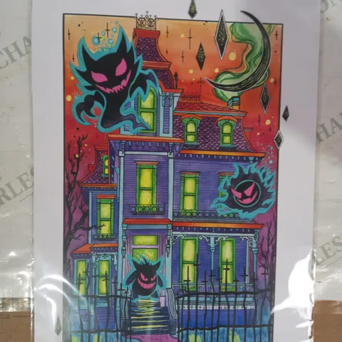 BON BONN BIZARRE POKΓMON GASTLY EVOLUTION HAUNTED HOUSE ARTWORK