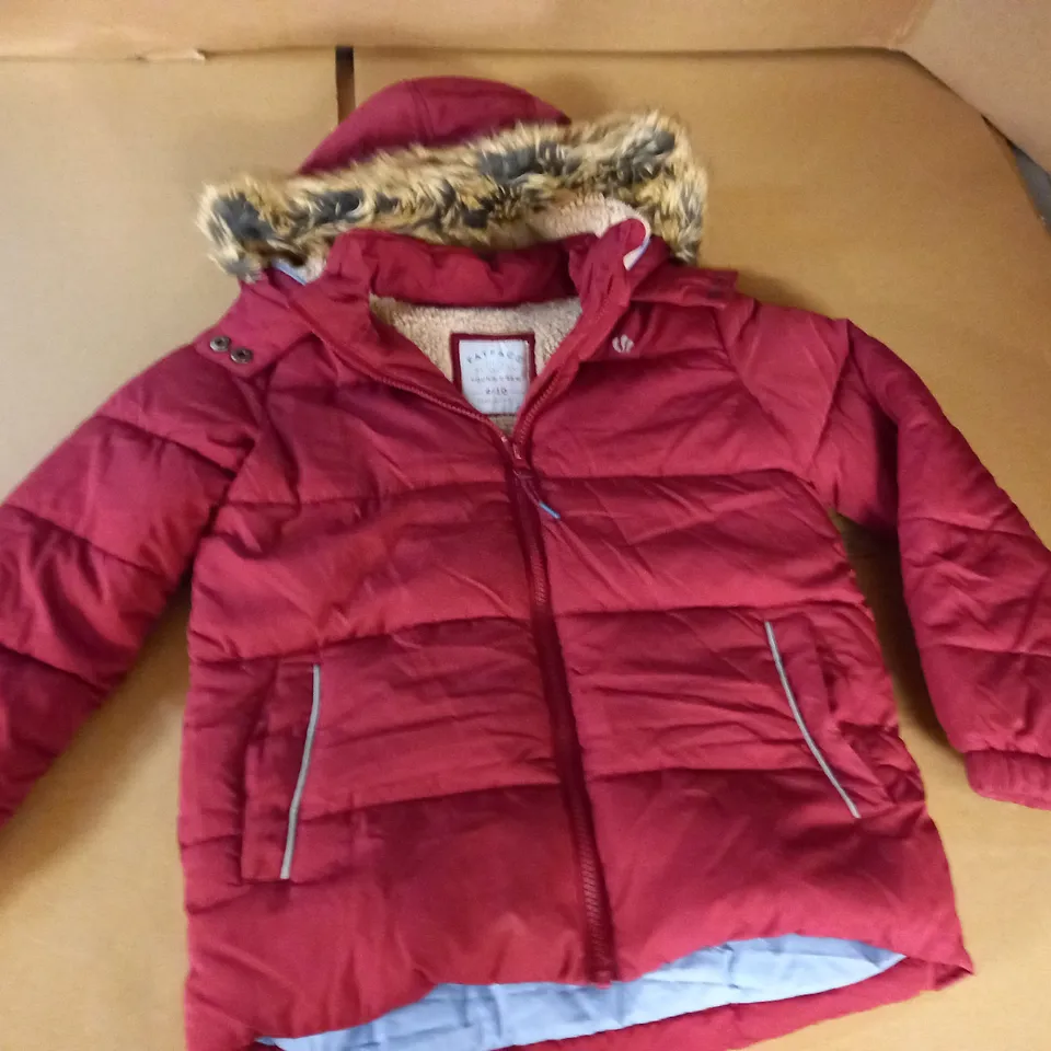 FAT FACE RED PADDED KIDS COAT - 9/10