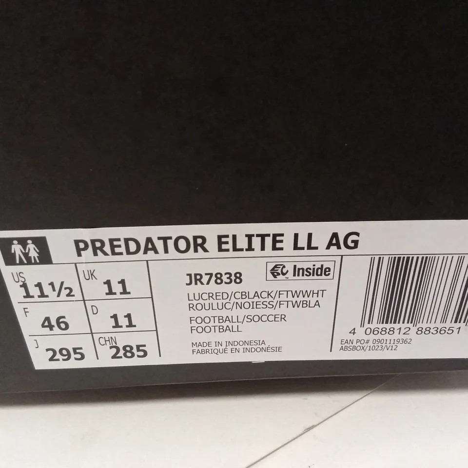 BOXED ADIDAS PREDATOR ELITE LL AG FOOTBALL BOOTS – UK 11 (US 11.5)