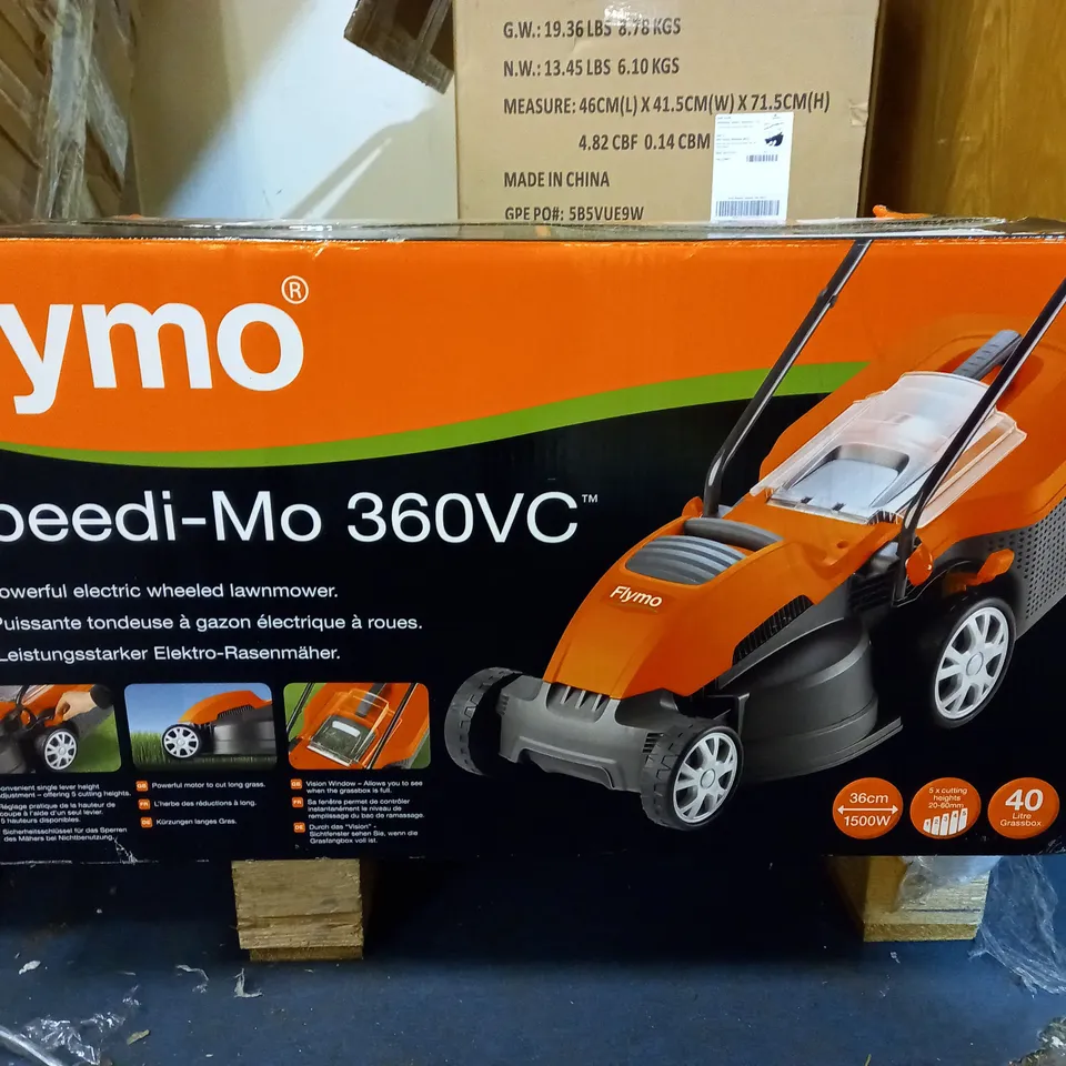 FLYMO SPEEDI-MO 360VC ELECTRIC ROTARY LAWN MOWER, 1500W