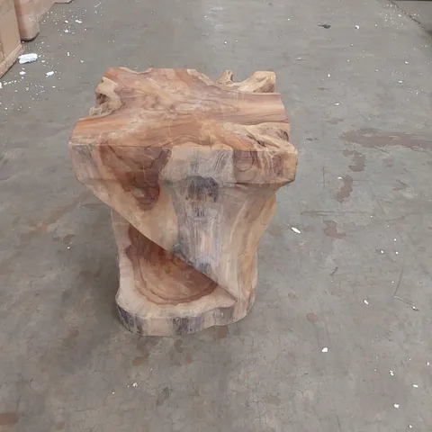 TEAK ROOT DRIFTWOOD TWIST LAMP TABLE AND STOOL