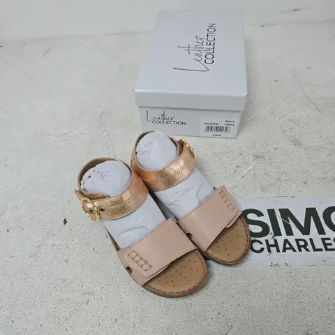 KIDS' PINK LEATHER SANDALS – UK SIZE 5 (NATASHA LEATHER COLLECTION)