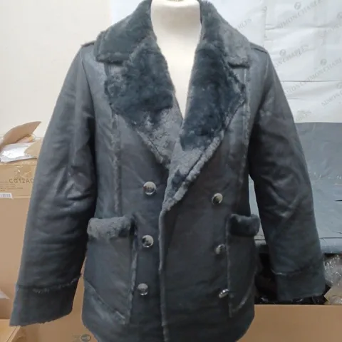 CENTIGRADE SHEARLING COAT FLEECE LINING BLACK SIZE SMALL
