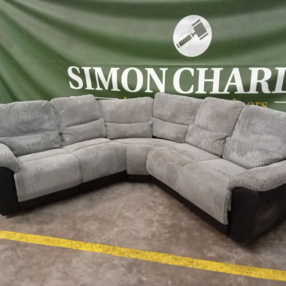 SIENNA FABRIC/FAUX LEATHER HIGH BACK RECLINER CORNER GROUP SOFA RRP £1499