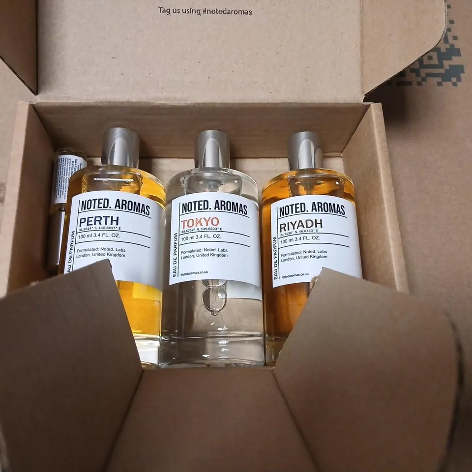 BOXED NOTED AROMAS THREE PIECE GIFT SET