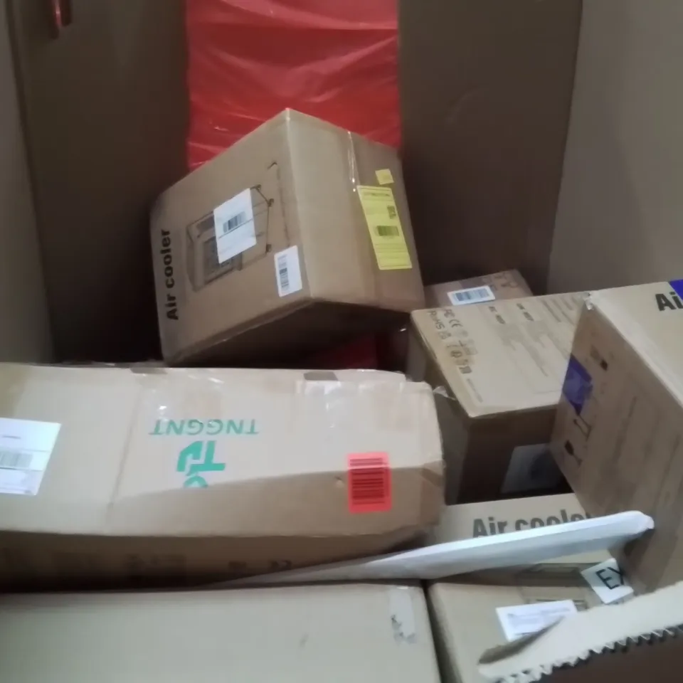 PALLET OF ASSORTED HOUSEHOLD GOODS AND PRODUCTS TO INCLUDE;FAN,AIR COOLER,SLIDE OUT DRAWER