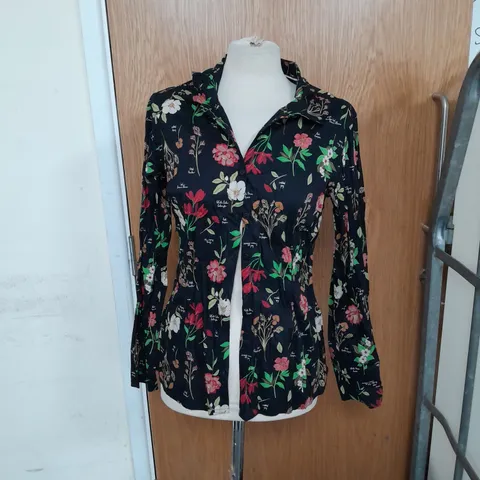 SEASALT LARISSA SHIRT IN BOTANICAL COLLAGE ONYX SIZE 10