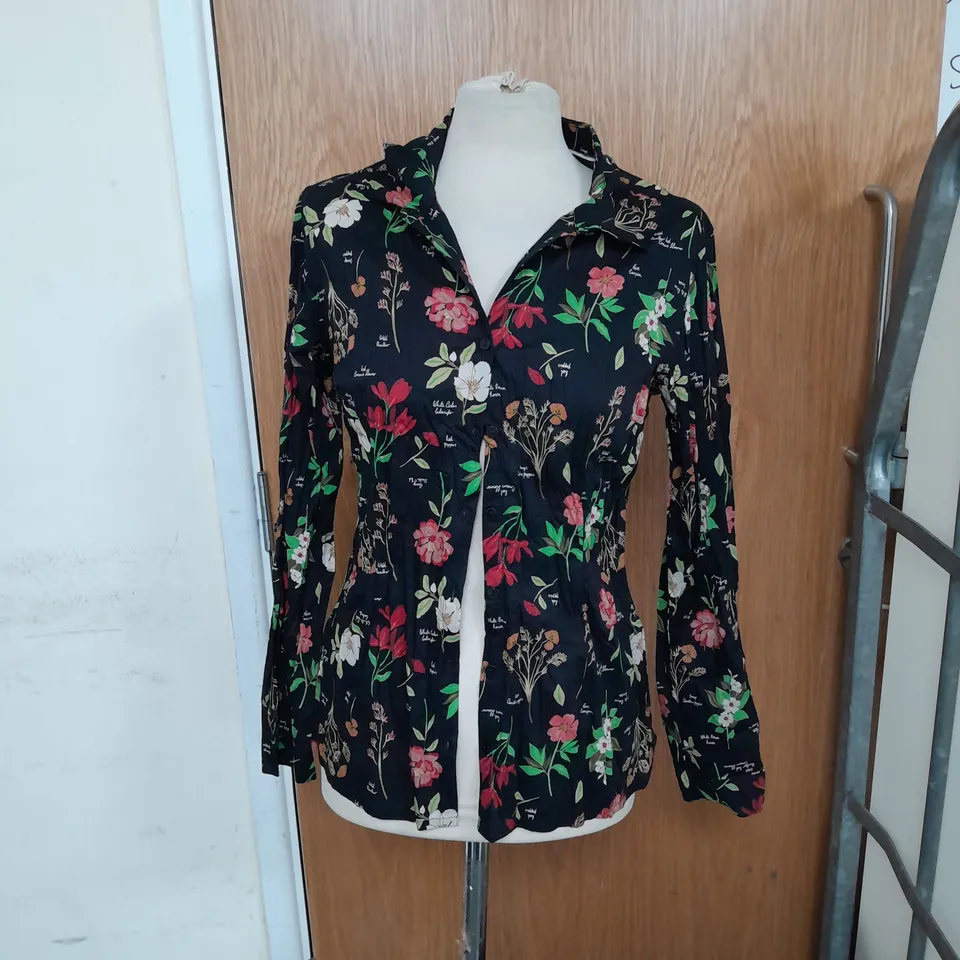 SEASALT LARISSA SHIRT IN BOTANICAL COLLAGE ONYX SIZE 10 RRP £45.95