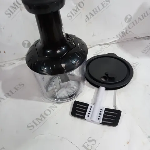 BOXED COOKS ESSENTIALS 5 BLADE PRESS CHOPPER WITH STORAGE LID - BLACK