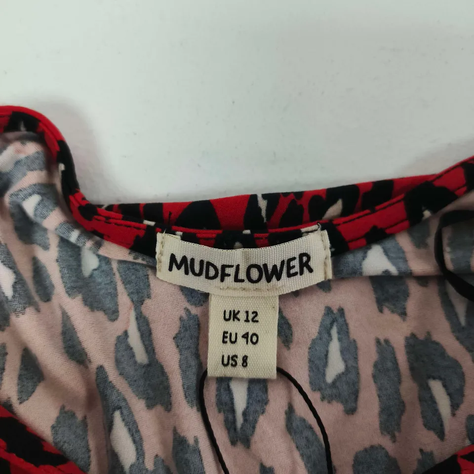 MUDFLOWER WOMEN'S RED ANIMAL PRINT DRESS, UK 12