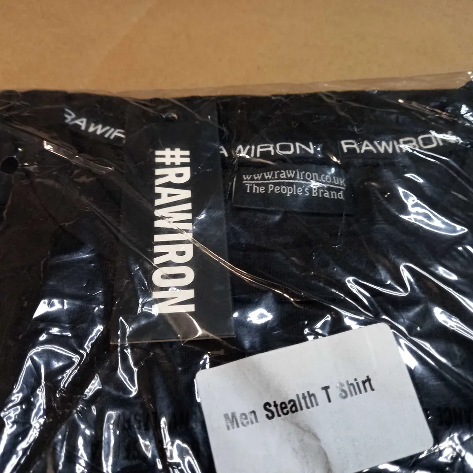 PACKAGED RAWIRON BALCK MENS STEALTH T-SHIRT - MEDIUM