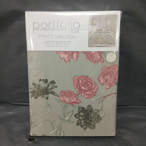 SEALED PORTFOLIO PRINT COLLECTION DUVET SET - FLOWER GARDEN - SUPER KING 