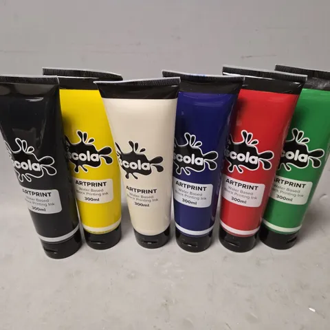 SCOLA X6 ASSORTED WATER BASED BLOCK PRINTING INKS 300ML