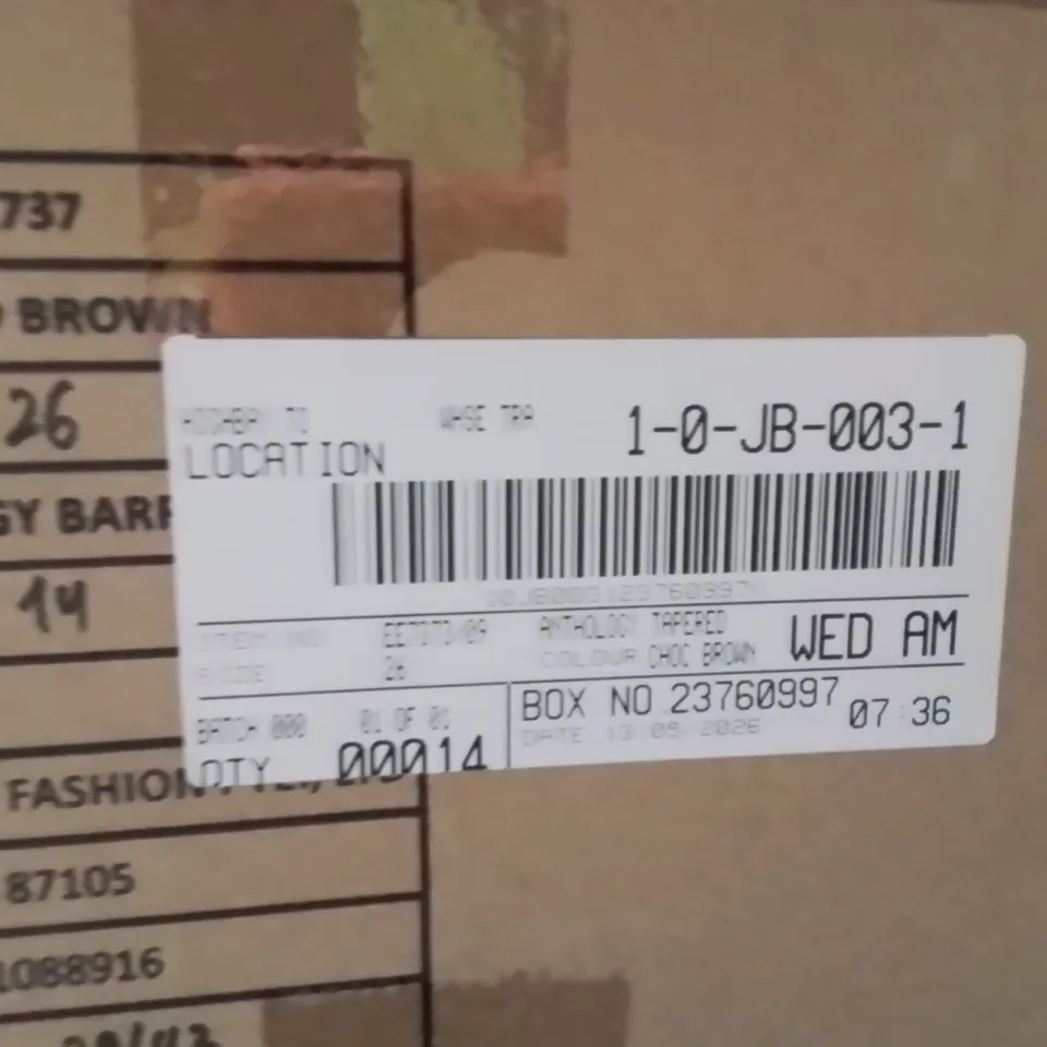 BOXED BRAND NEW APPROXIMATELY 14 ANTHOLOGY TAPERED TROUSERS CHOC BROWN SIZE 26