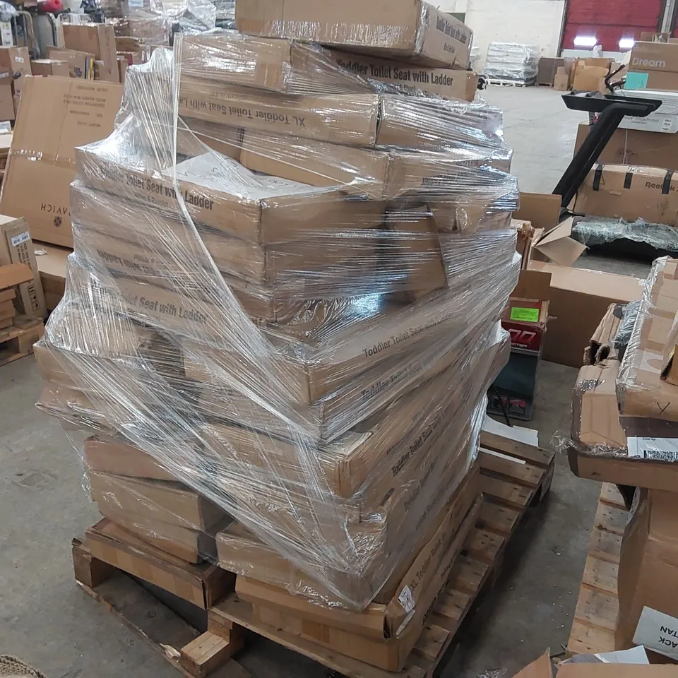 PALLET TO CONTAIN A LARGE QUANTITY OF ASSORTED TODDLER TOILET SEATS