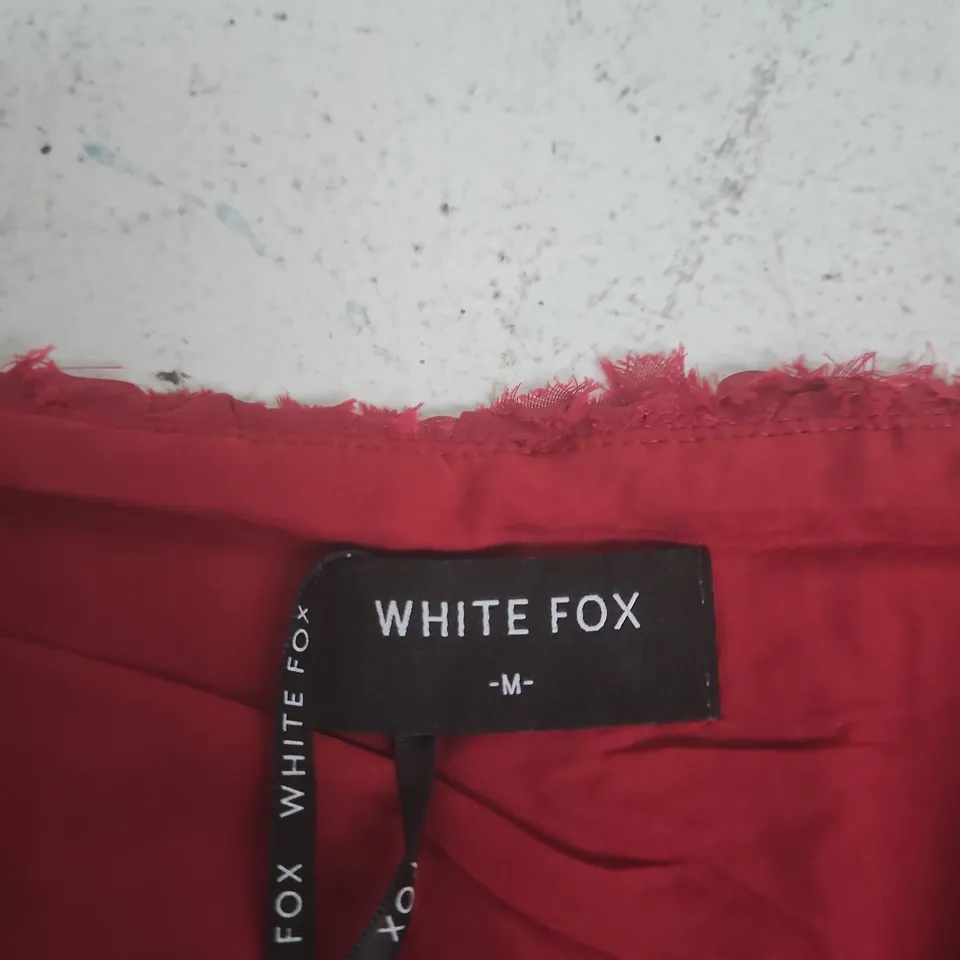 ON MY WISHLIST MINI SKIRT – M (WINE); WHITE FOX GARMENT – M