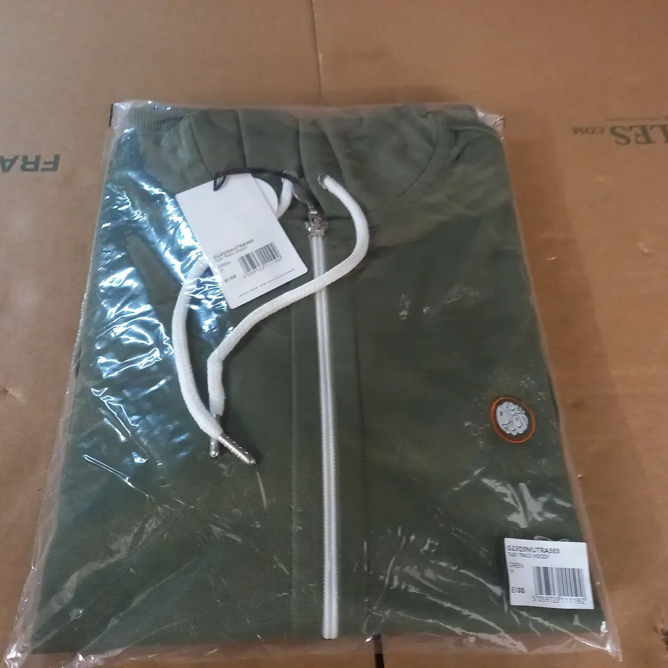 BAGGED PRETTYGREEN TILBY TRACK HOODY IN GREEN - M
