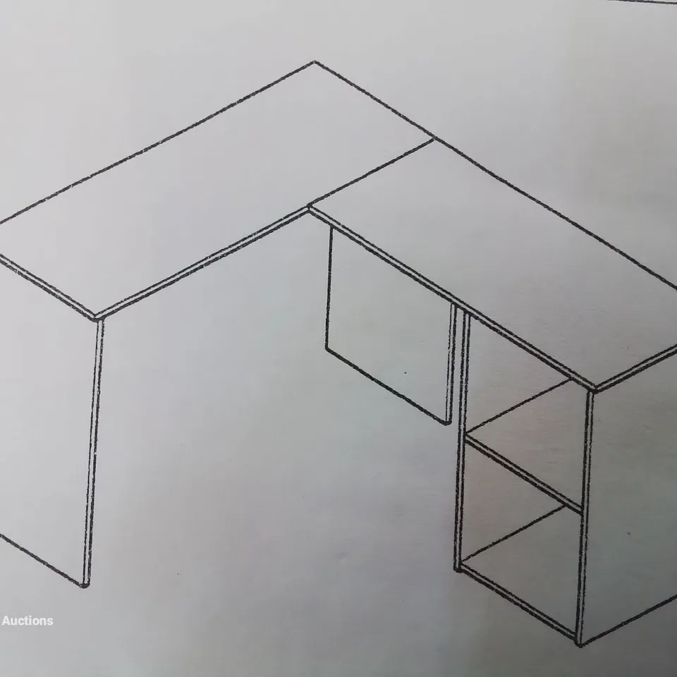 BOXED UNBRANDED WHITE WOODEN DESK - COLLECTION ONLY