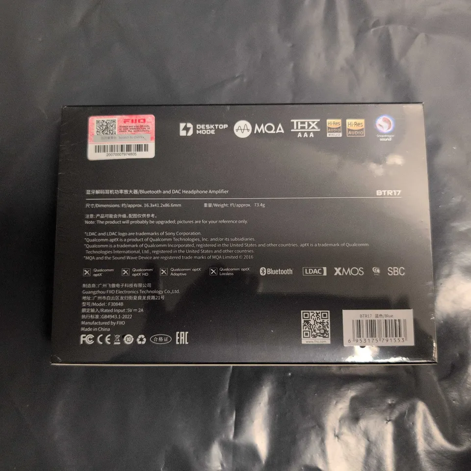 FiiO BTR7 Bluetooth and DAC Headphone Amplifier – Boxed