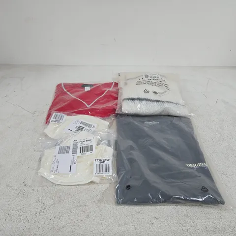 BOX OF APPROXIMATELY 25 ASSORTED CLOTHING ITEMS OF VARIOUS STYLES AND SIZES TO INCLUDE JACK AND JONES, CREATION L ETC