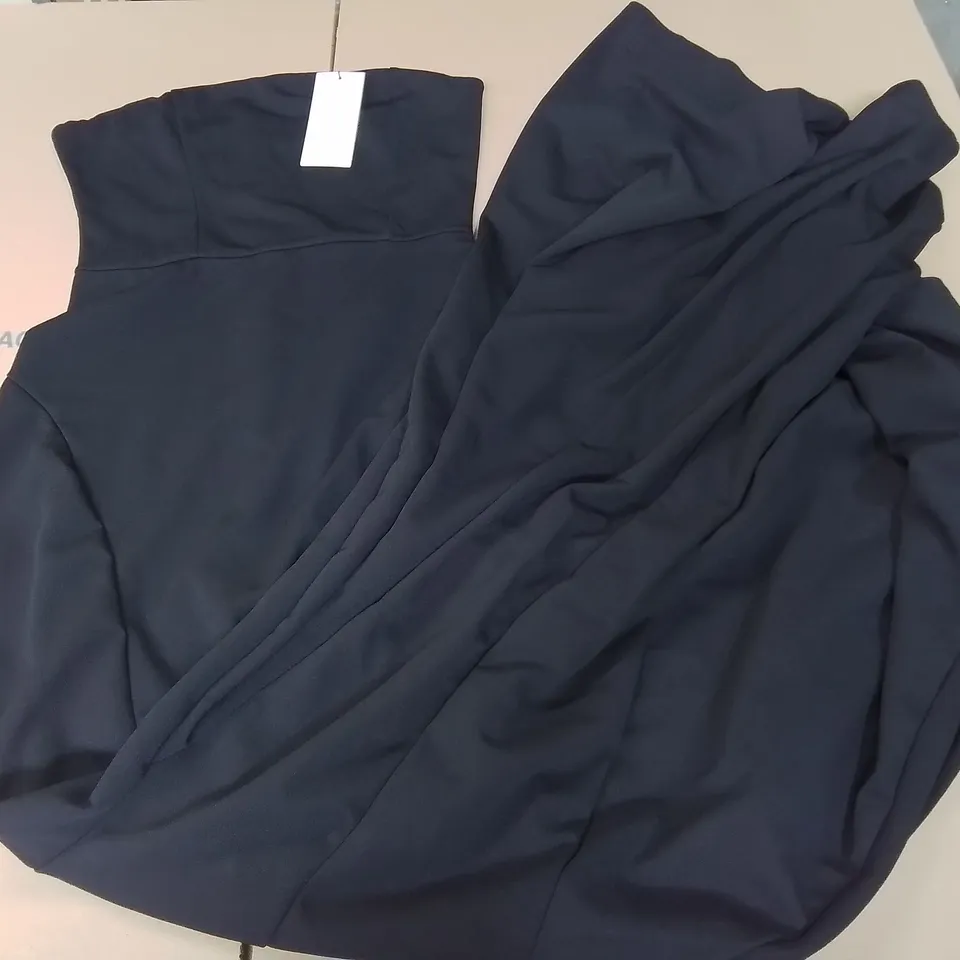 CLUB OF LONDON BLACK STRAPLESS BANDEAU FISHTAIL MAXI DRESS - UK 12