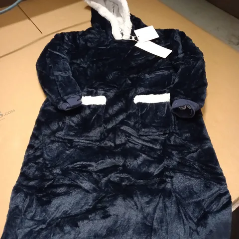 ICLOSAM NAVY BLUE/WHITE FLUFFY JUMPER - SIZE M