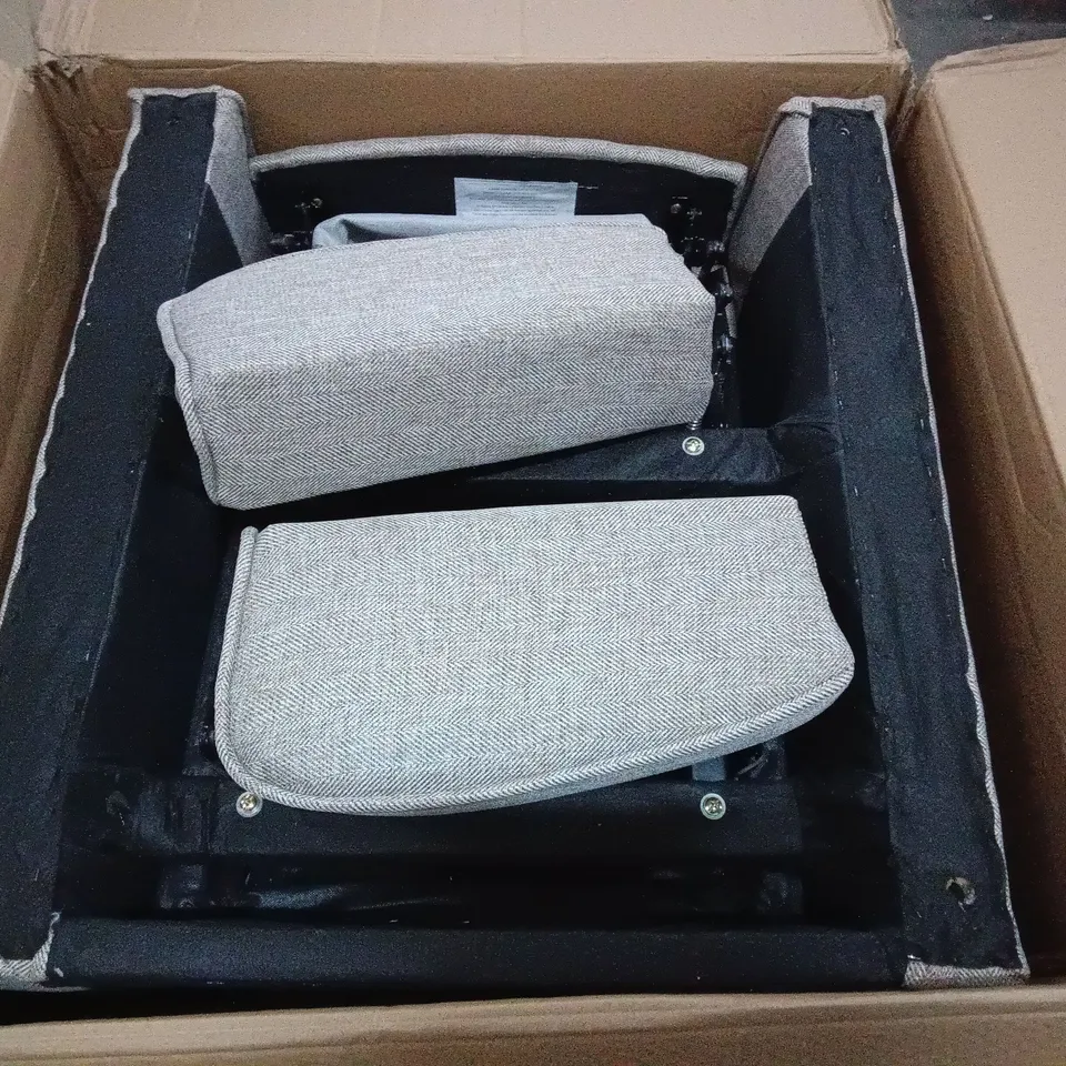 BOXED BEIGE PUSHBACK FABRIC RECLINER CHAIR - 1 OF 1