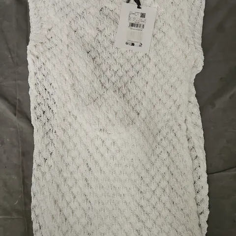 VICTORIA BECKHAM X MANGO VESTIDO 425 BEXETER CROCHET DRESS IN WHITE SIZE UK 12