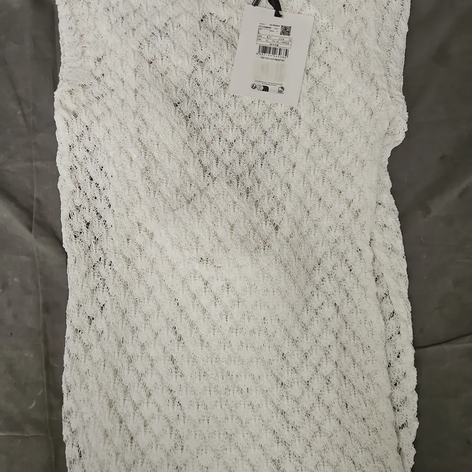 VICTORIA BECKHAM X MANGO VESTIDO 425 BEXETER CROCHET DRESS IN WHITE SIZE UK 12