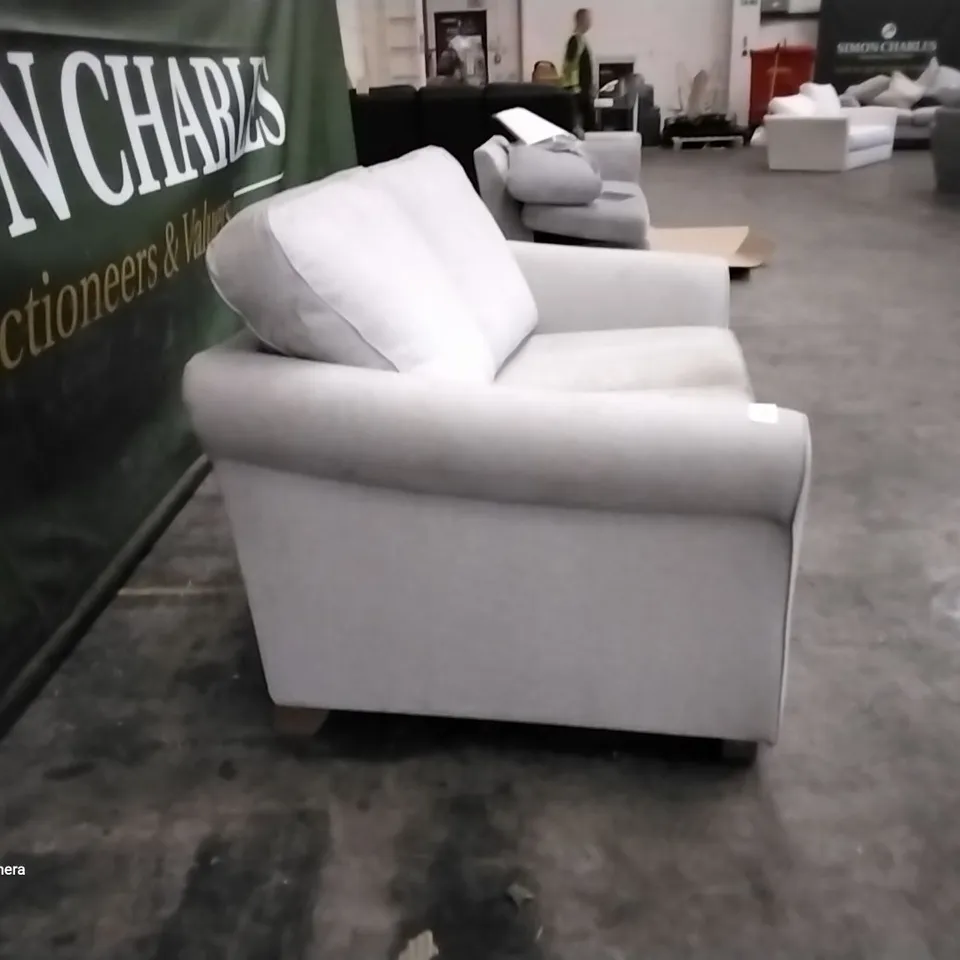 QUALITY DESIGNER 2 SEATER SOFA LIGHT GREY FABRIC