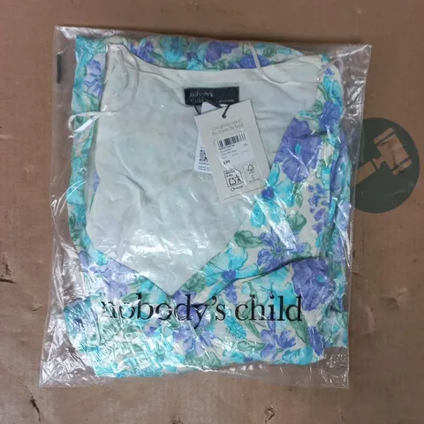 BAGGED NOBODY'S CHILD LAYLA MIDI DRESS IN BLUE SIZE UK 6