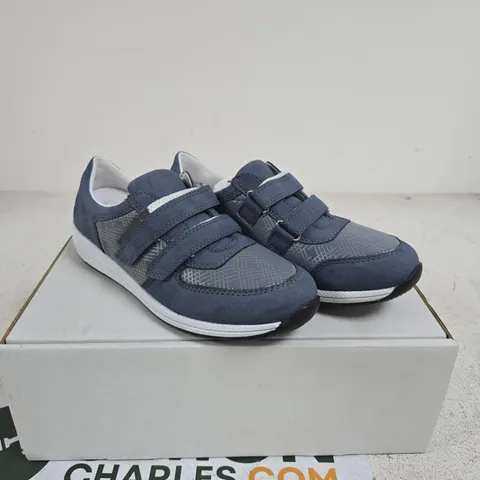RIEKER HOOK AND LOOP BLUE/GREY TRAINER SIZE 39 BOXED