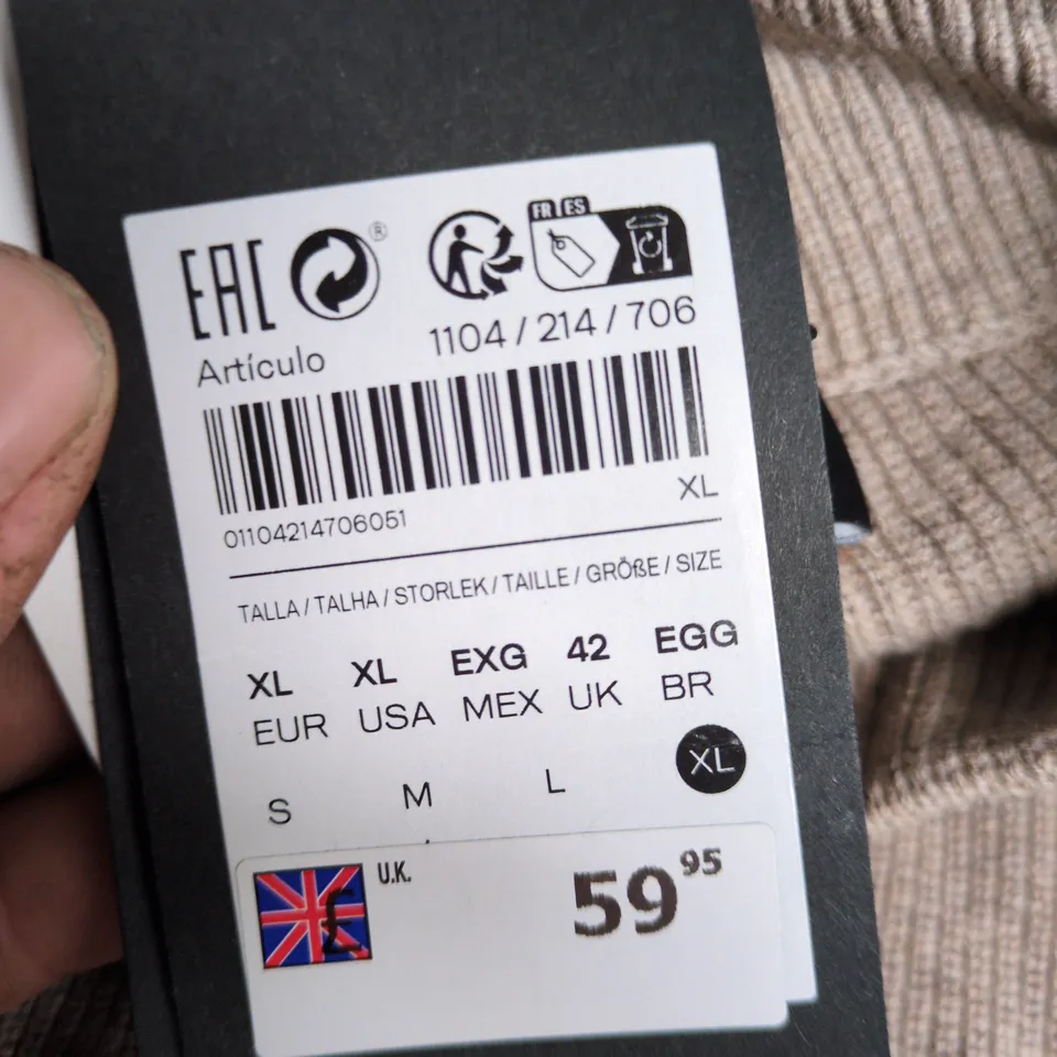 MASSIMO DUTTI KNIT JUMPER – BEIGE, UK XL