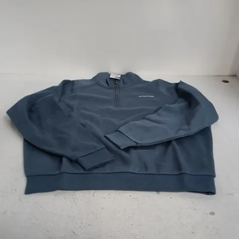 GYMKING RAGLAN SLEEVE FUNNEL TOP SLATE BLUE UK 8