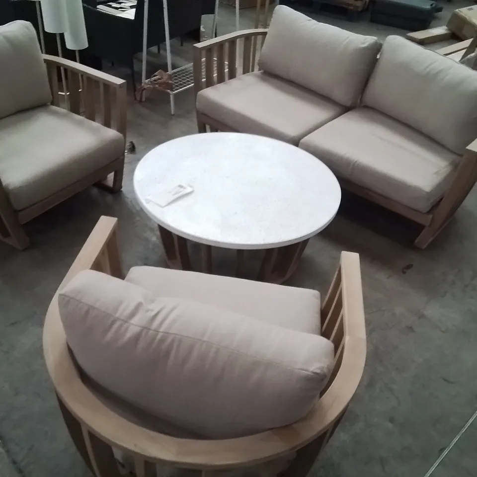 TEIUMUR LUCCA 4 SEATER LOUNGING SET WITH COFFEE TABLE ACACIA WOOD