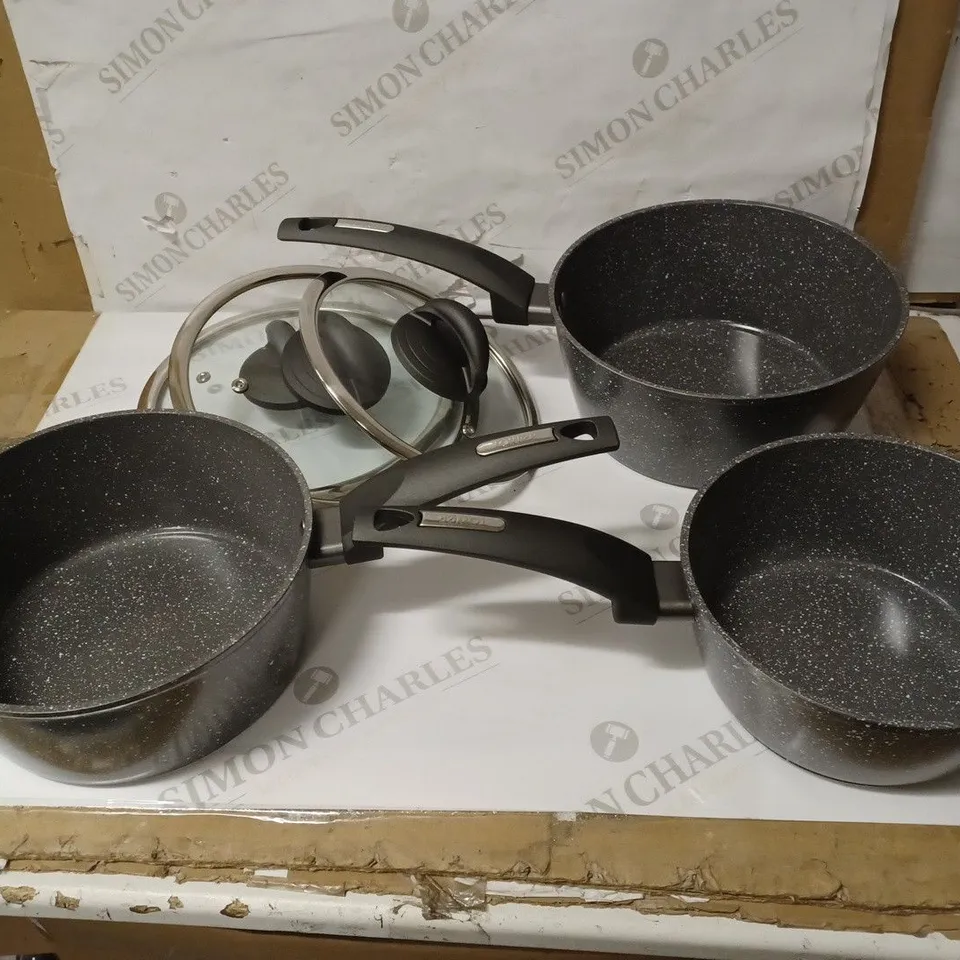 TOWER T81212 CERASTONE FORGED 3-PIECE SAUCEPAN SET,18/20/22CM, GRAPHITE