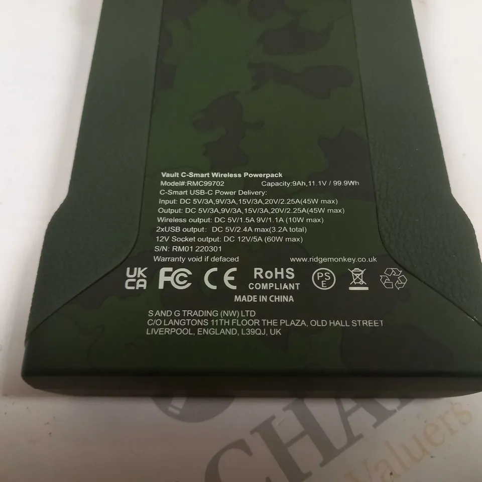 RIDGEMONKEY VAULT C-SMART WIRELESS POWERPACK - RMC99702