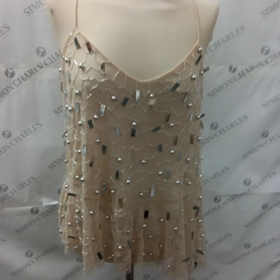 RIVER ISLAND EMBELLISHED VEST TOP - UK 12