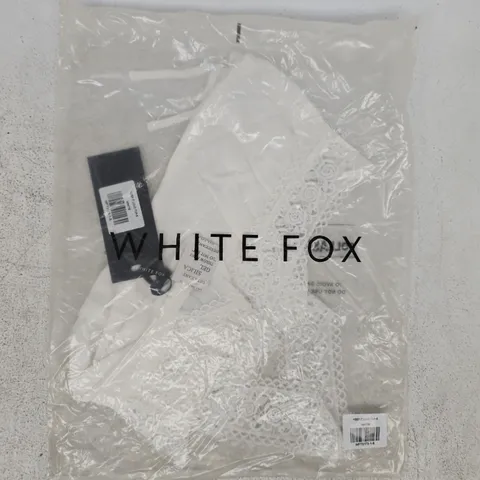 BAGGED WHITE FOX KEEP IT LOUD TOP IN WHITE SIZE SMALL