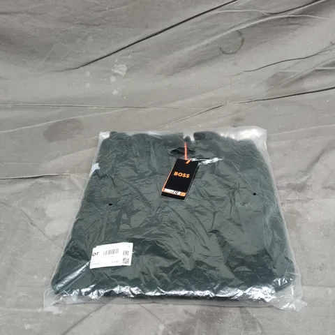 HUGO BOSS OPEN GREEN KNIT POLO SHIRT – SIZE L