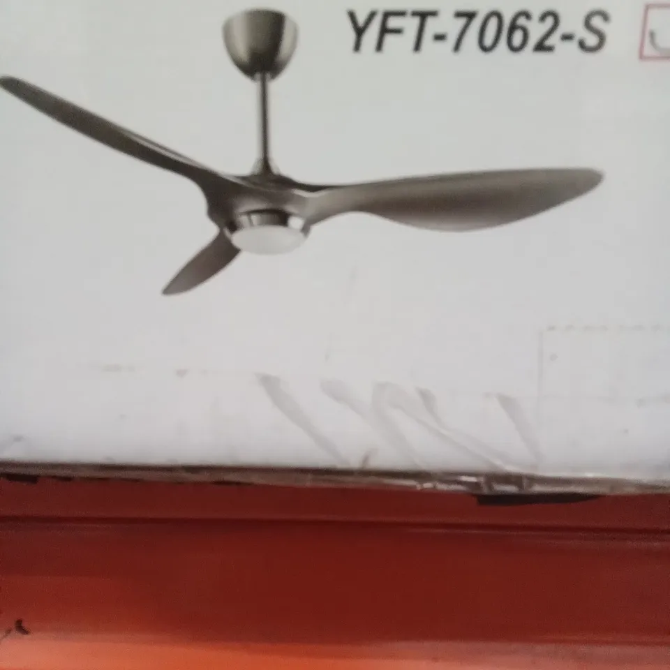 BOXED REIGA CEILING LIGHT FAN YFT-7062-S