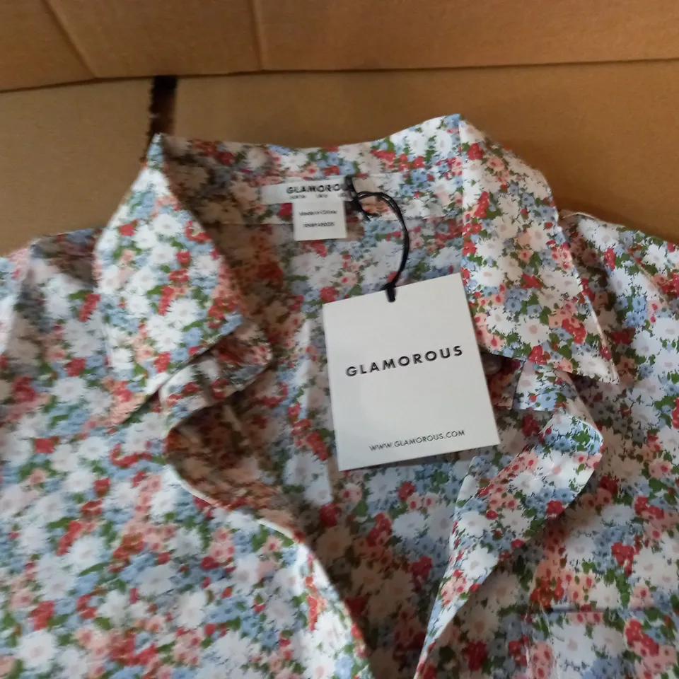 GLAMOROUS RETRO FLORAL BLOUSE - 8