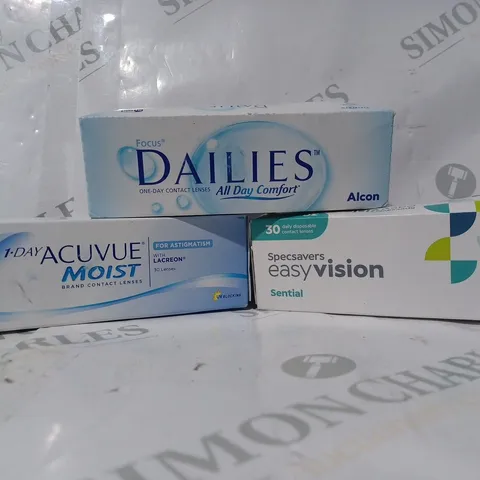 APPROXIMATELY 20 ASSORTED HOUSEHOLD ITEMS TO INCLUDE EASYVISION CONTACT LENSES, DAILIES CONTACT LENSES, ETC