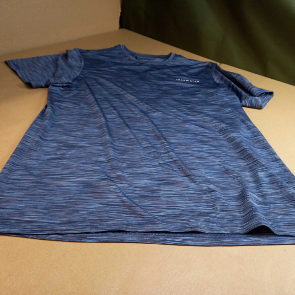 TECHNICALS BLUE MARL BASE LAYER/FITNESS TOP - XLARGE